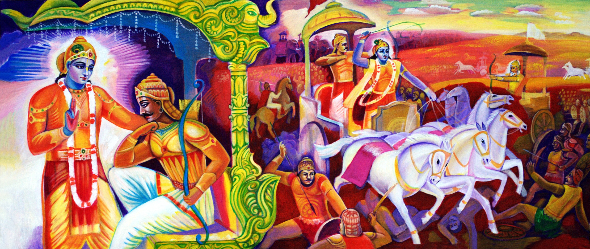 Кришна и Арджуна на Курукшетре